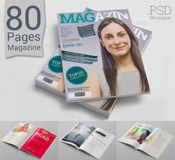 80页通用型杂志模板(PSD格式)：80 Pages Photoshop Magazine